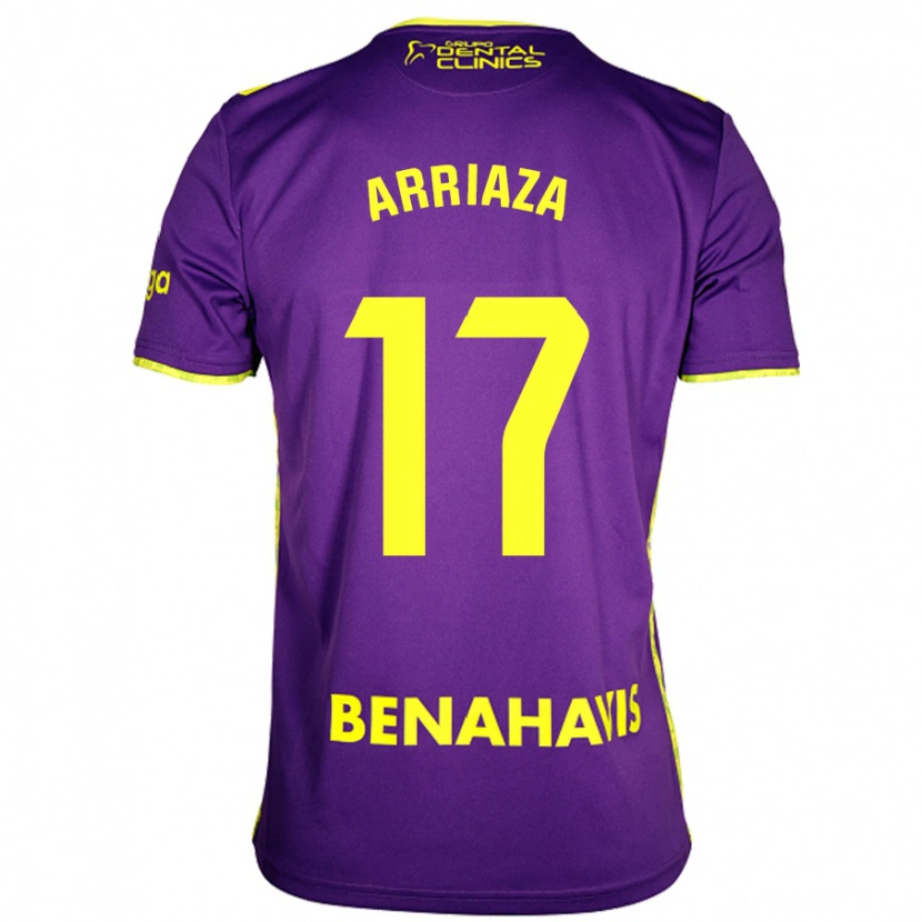 Danxen Mænd Pablo Arriaza #17 Lilla Gul Udebane Spillertrøjer 2024/25 Trøje T-Shirt