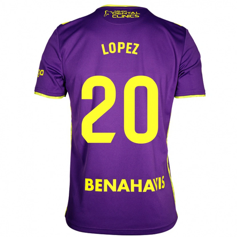 Danxen Mænd Adri López #20 Lilla Gul Udebane Spillertrøjer 2024/25 Trøje T-Shirt