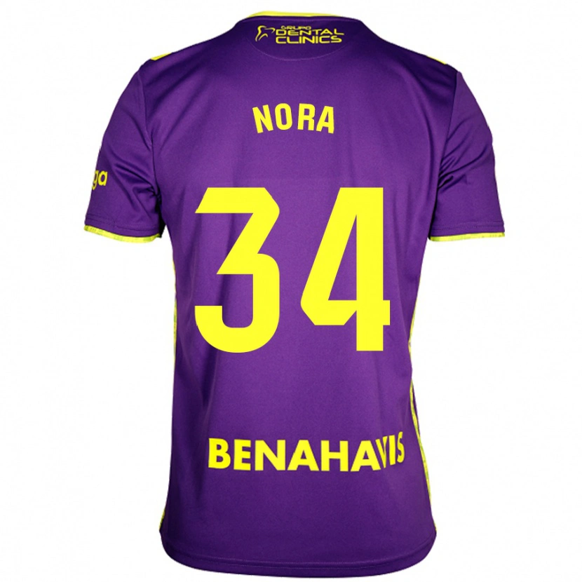 Danxen Mænd Nora #34 Lilla Gul Udebane Spillertrøjer 2024/25 Trøje T-Shirt