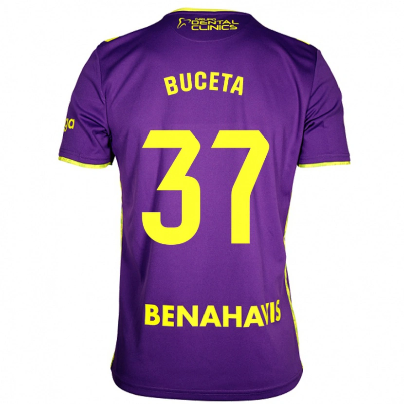 Danxen Mænd Ana Buceta #37 Lilla Gul Udebane Spillertrøjer 2024/25 Trøje T-Shirt