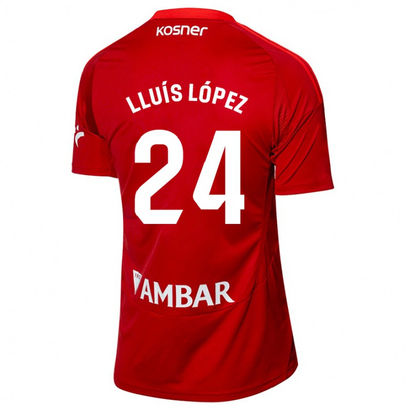 Danxen Mænd Lluís López #24 Hvid Blå Udebane Spillertrøjer 2024/25 Trøje T-Shirt