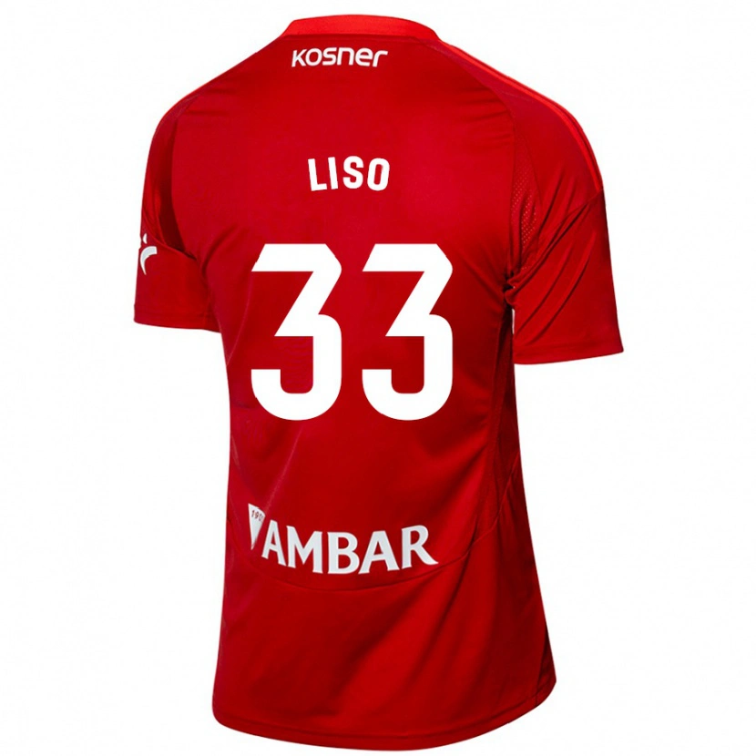 Danxen Mænd Adrián Liso #33 Hvid Blå Udebane Spillertrøjer 2024/25 Trøje T-Shirt