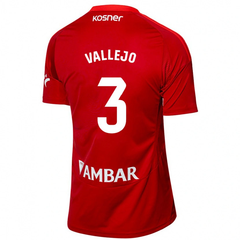 Danxen Mænd Jaime Vallejo #3 Hvid Blå Udebane Spillertrøjer 2024/25 Trøje T-Shirt
