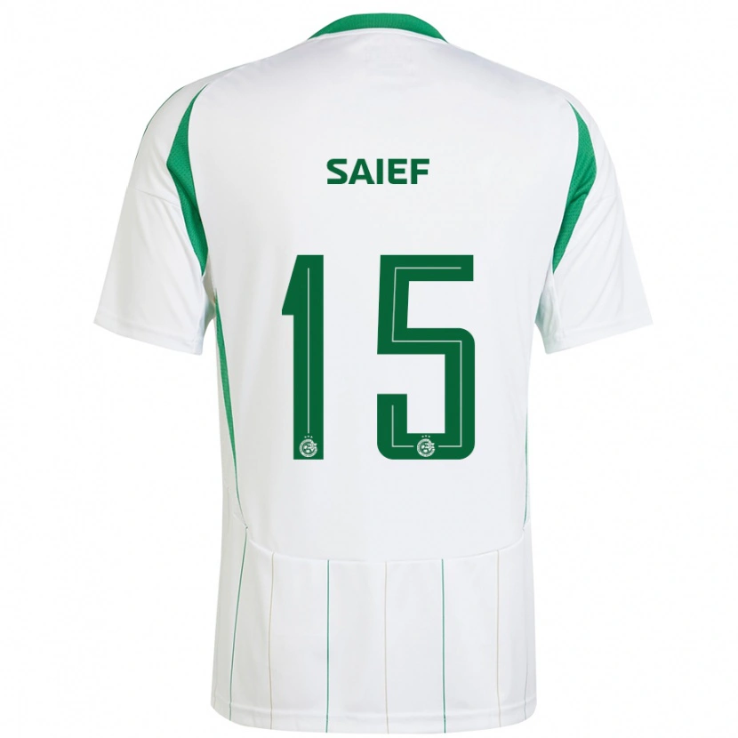 Danxen Mænd Kenny Saief #15 Hvid Grøn Udebane Spillertrøjer 2024/25 Trøje T-Shirt