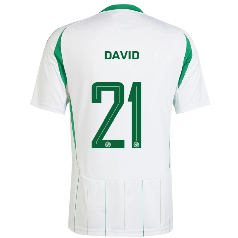 Danxen Mænd Dean David #21 Hvid Grøn Udebane Spillertrøjer 2024/25 Trøje T-Shirt