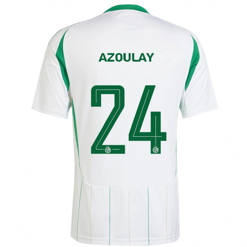 Danxen Mænd Ethane Azoulay #24 Hvid Grøn Udebane Spillertrøjer 2024/25 Trøje T-Shirt