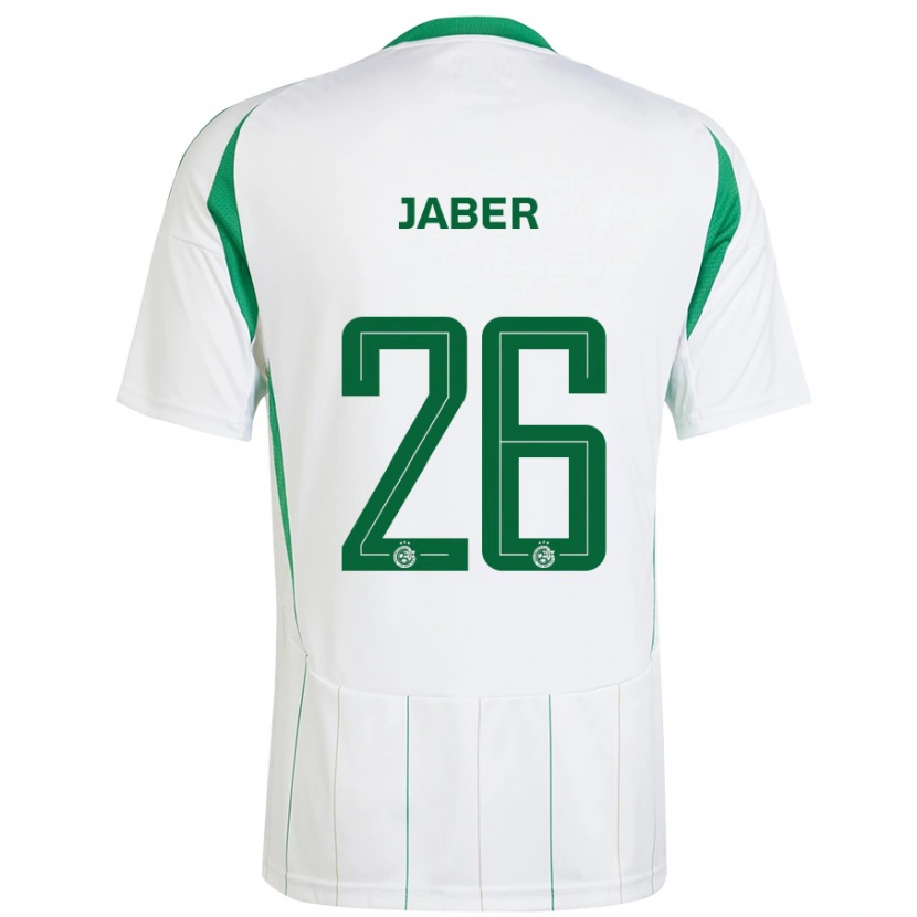 Danxen Mænd Mahmoud Jaber #26 Hvid Grøn Udebane Spillertrøjer 2024/25 Trøje T-Shirt