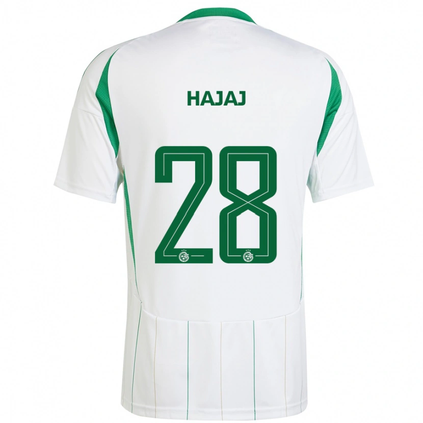 Danxen Mænd Ilay Hajaj #28 Hvid Grøn Udebane Spillertrøjer 2024/25 Trøje T-Shirt