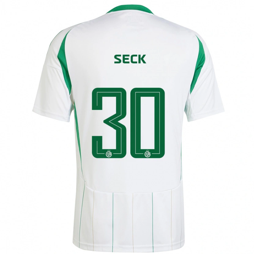 Danxen Mænd Abdoulaye Seck #30 Hvid Grøn Udebane Spillertrøjer 2024/25 Trøje T-Shirt
