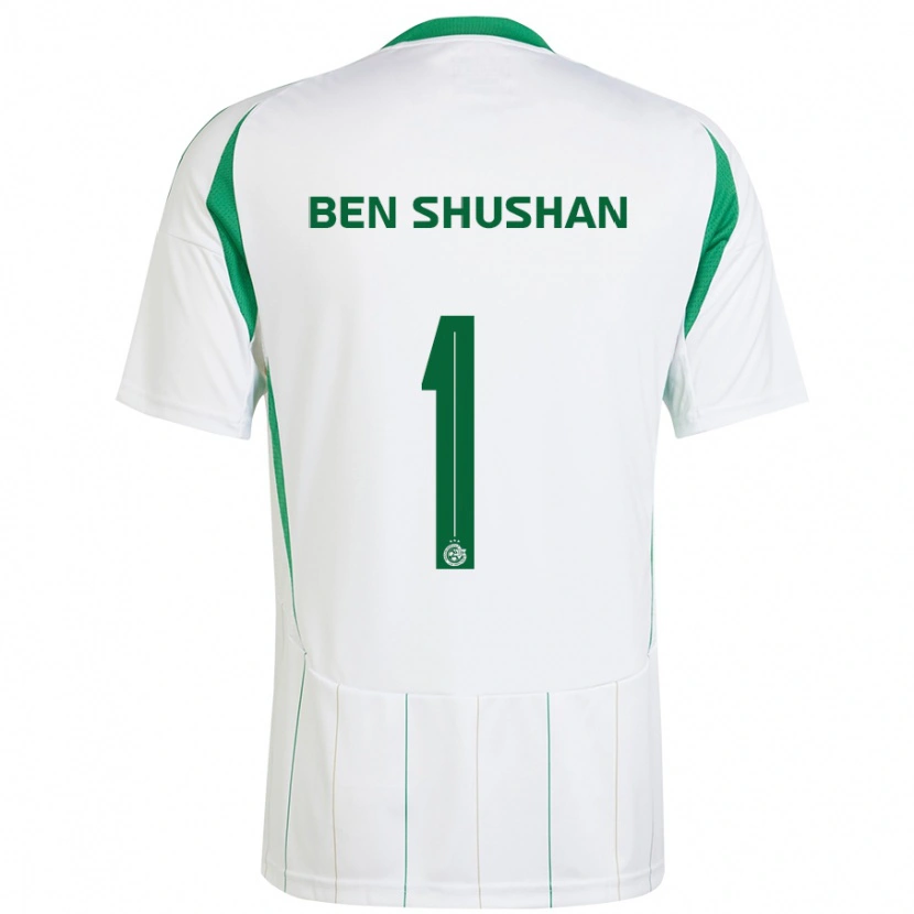 Danxen Mænd Ori Ben Shushan #1 Hvid Grøn Udebane Spillertrøjer 2024/25 Trøje T-Shirt