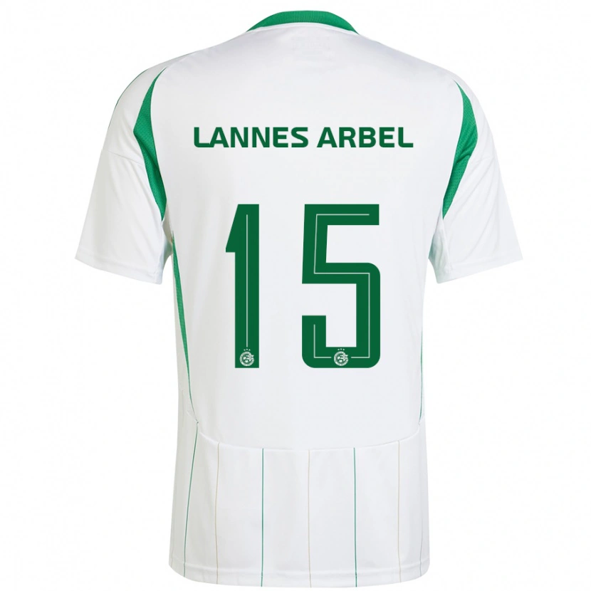 Danxen Mænd Tomer Lannes Arbel #15 Hvid Grøn Udebane Spillertrøjer 2024/25 Trøje T-Shirt