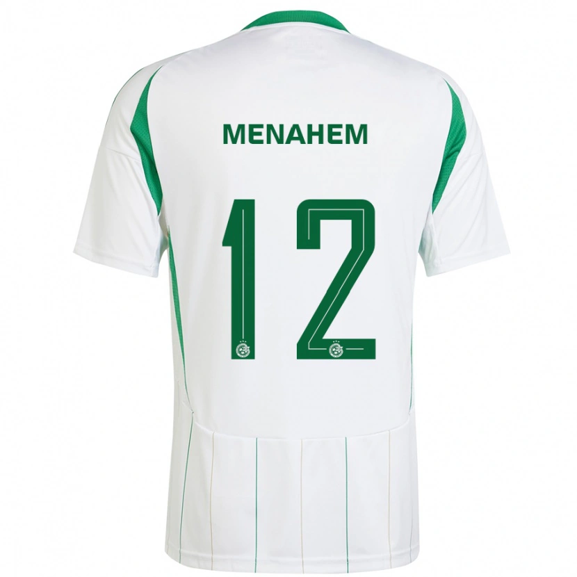 Danxen Mænd Sun Menahem #12 Hvid Grøn Udebane Spillertrøjer 2024/25 Trøje T-Shirt