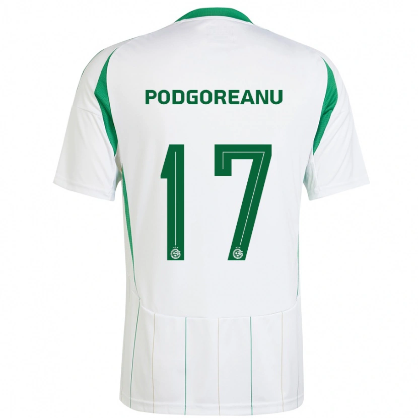 Danxen Mænd Suf Podgoreanu #17 Hvid Grøn Udebane Spillertrøjer 2024/25 Trøje T-Shirt
