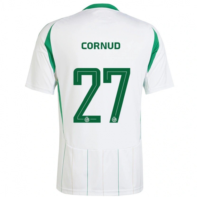 Danxen Mænd Pierre Cornud #27 Hvid Grøn Udebane Spillertrøjer 2024/25 Trøje T-Shirt