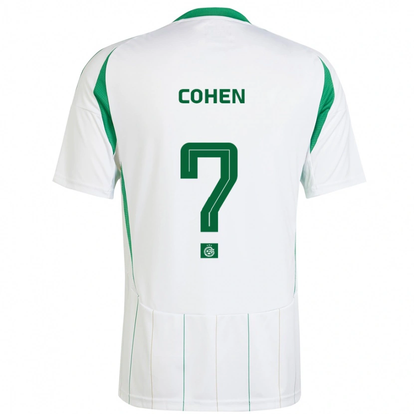 Danxen Mænd Sarel Shlomo Cohen #0 Hvid Grøn Udebane Spillertrøjer 2024/25 Trøje T-Shirt