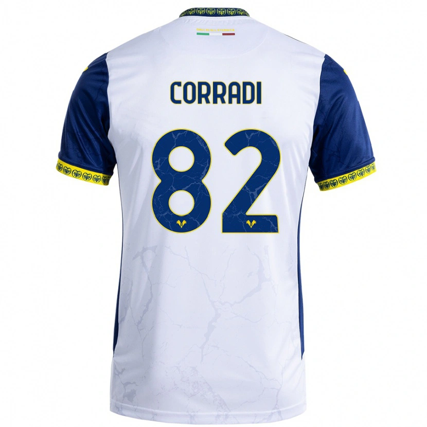 Danxen Mænd Christian Corradi #82 Hvid Blå Udebane Spillertrøjer 2024/25 Trøje T-Shirt