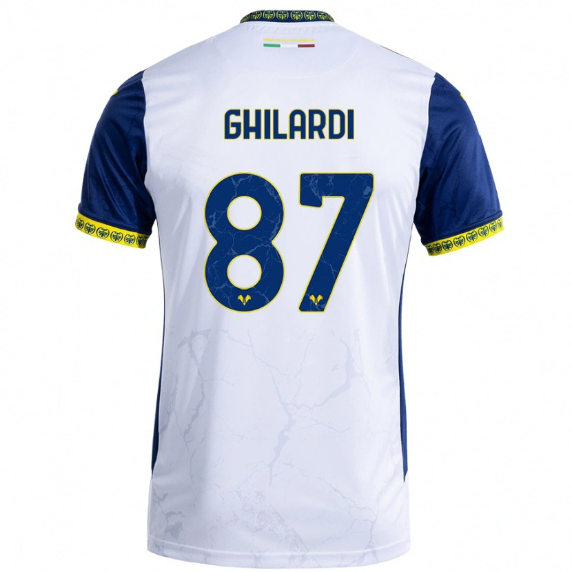 Danxen Mænd Daniele Ghilardi #87 Hvid Blå Udebane Spillertrøjer 2024/25 Trøje T-Shirt