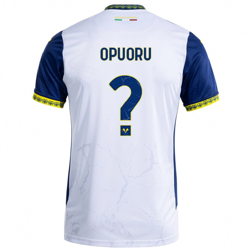 Danxen Mænd Marvellous Opuoru #0 Hvid Blå Udebane Spillertrøjer 2024/25 Trøje T-Shirt