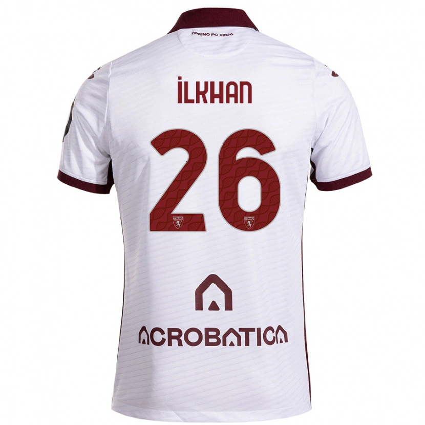 Danxen Mænd Emirhan İlkhan #26 Hvid Rødbrun Udebane Spillertrøjer 2024/25 Trøje T-Shirt