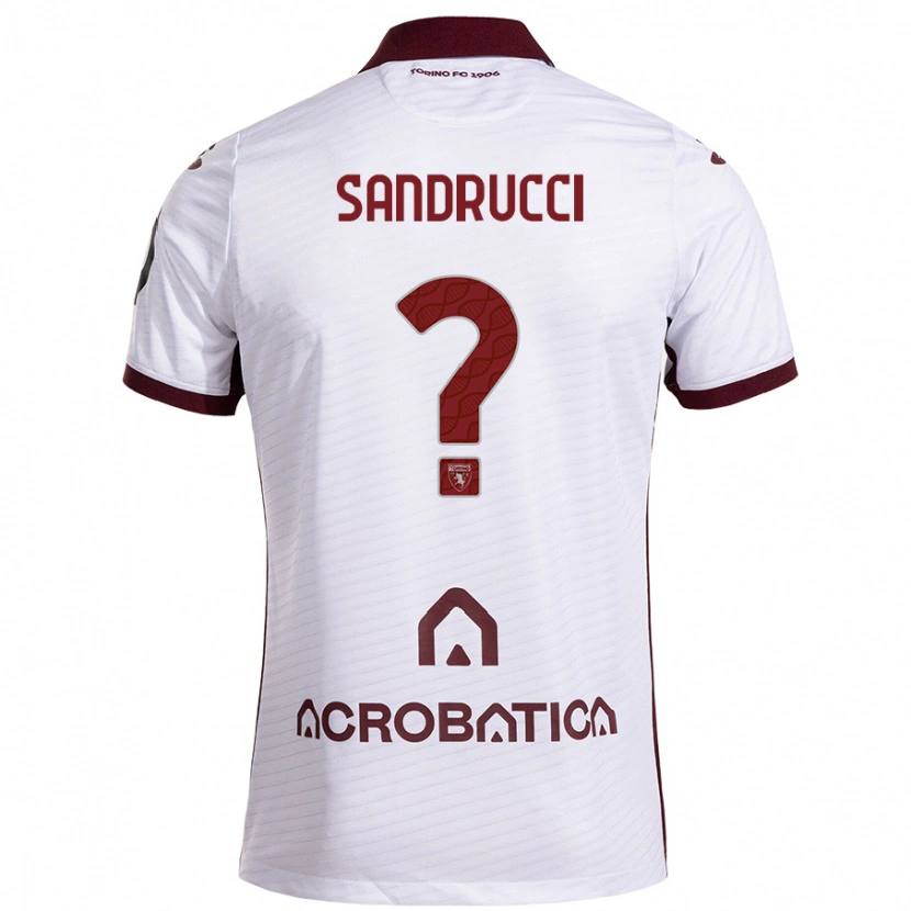 Danxen Mænd Romeo Sandrucci #0 Hvid Rødbrun Udebane Spillertrøjer 2024/25 Trøje T-Shirt