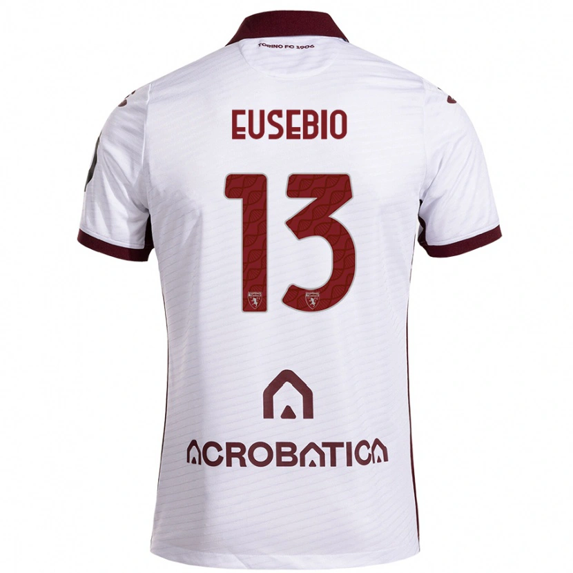 Danxen Mænd Chiara Eusebio #13 Hvid Rødbrun Udebane Spillertrøjer 2024/25 Trøje T-Shirt