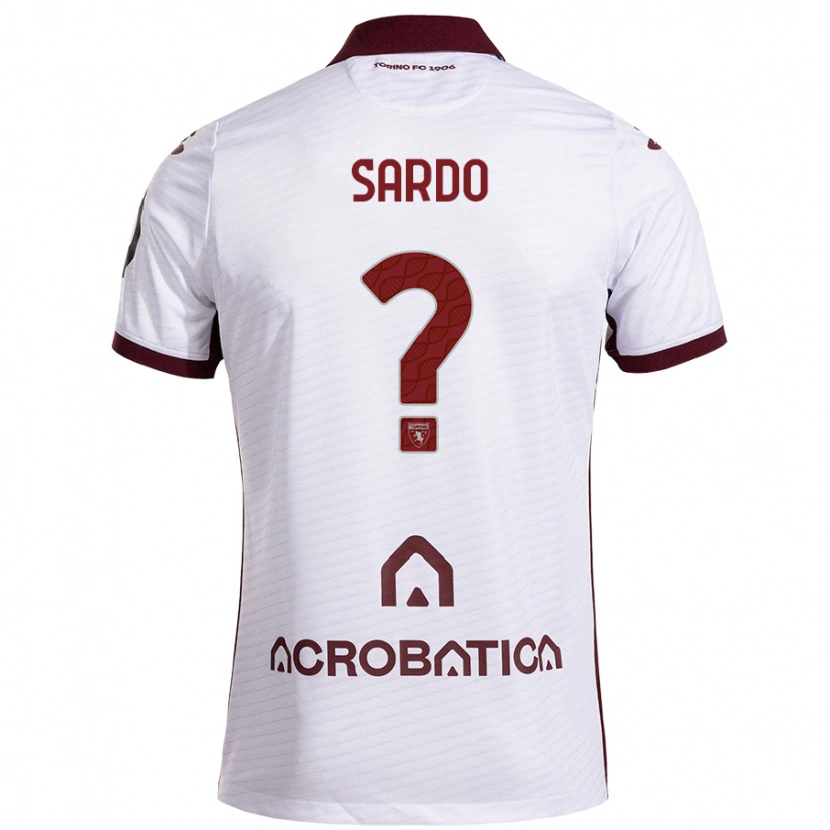 Danxen Mænd Christian Sardo #0 Hvid Rødbrun Udebane Spillertrøjer 2024/25 Trøje T-Shirt