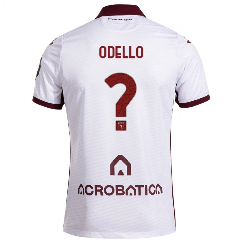 Danxen Mænd Ryan Odello #0 Hvid Rødbrun Udebane Spillertrøjer 2024/25 Trøje T-Shirt