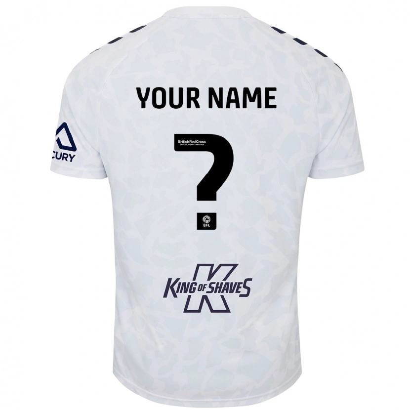 Danxen Mænd Dit Navn #0 Hvid Udebane Spillertrøjer 2024/25 Trøje T-Shirt
