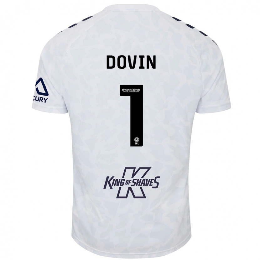 Danxen Mænd Oliver Dovin #1 Hvid Udebane Spillertrøjer 2024/25 Trøje T-Shirt