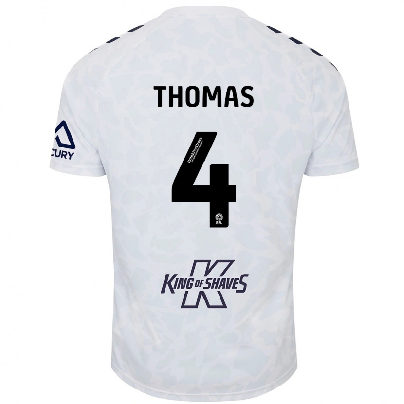 Danxen Mænd Bobby Thomas #4 Hvid Udebane Spillertrøjer 2024/25 Trøje T-Shirt