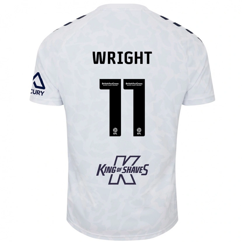 Danxen Mænd Haji Wright #11 Hvid Udebane Spillertrøjer 2024/25 Trøje T-Shirt