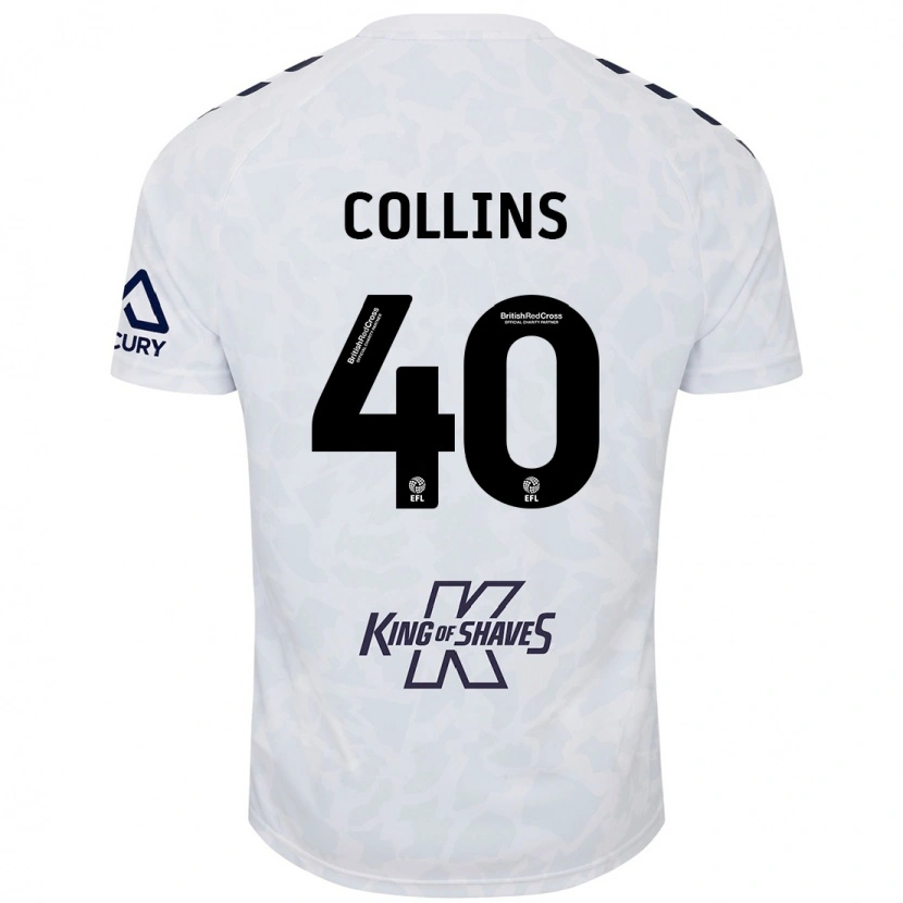 Danxen Mænd Brad Collins #40 Hvid Udebane Spillertrøjer 2024/25 Trøje T-Shirt