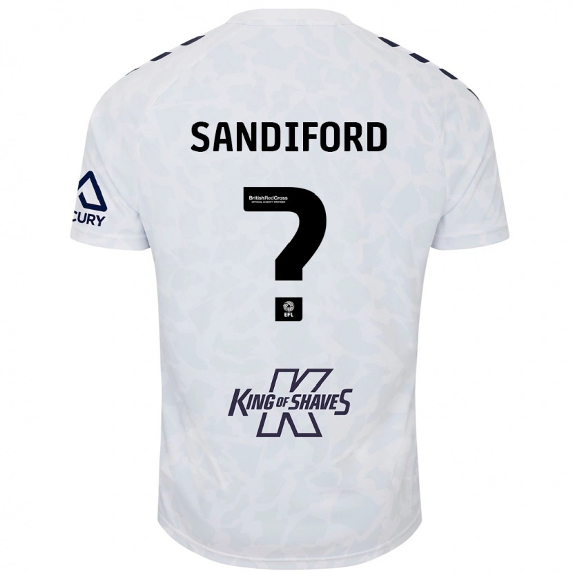 Danxen Mænd Greg Sandiford #0 Hvid Udebane Spillertrøjer 2024/25 Trøje T-Shirt