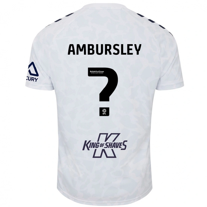 Danxen Mænd Conrad Ambursley #0 Hvid Udebane Spillertrøjer 2024/25 Trøje T-Shirt