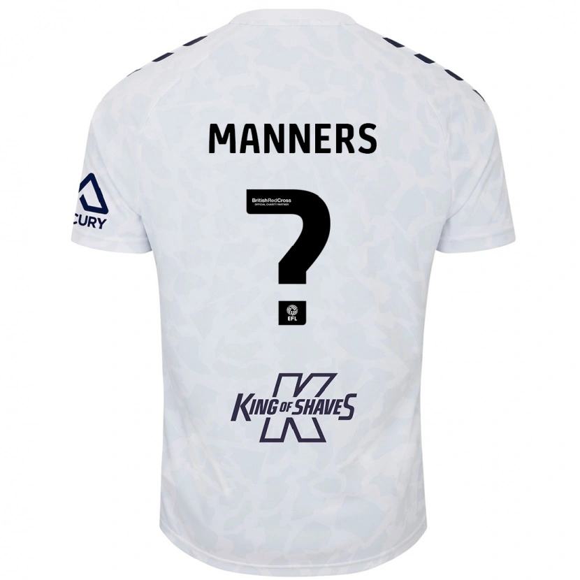 Danxen Mænd Charlie Manners #0 Hvid Udebane Spillertrøjer 2024/25 Trøje T-Shirt