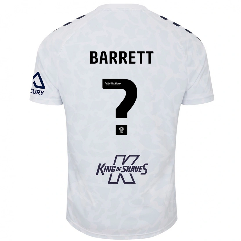 Danxen Mænd Marlow Barrett #0 Hvid Udebane Spillertrøjer 2024/25 Trøje T-Shirt