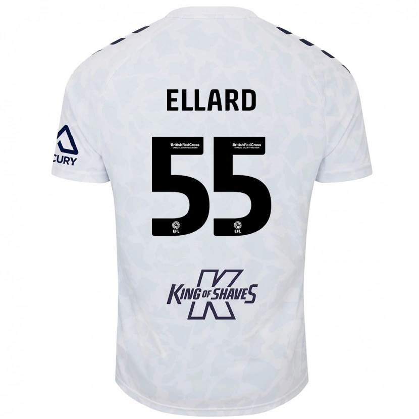 Danxen Mænd Aston Ellard #55 Hvid Udebane Spillertrøjer 2024/25 Trøje T-Shirt