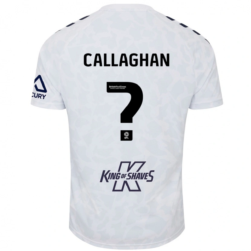 Danxen Mænd Charlie Callaghan #0 Hvid Udebane Spillertrøjer 2024/25 Trøje T-Shirt