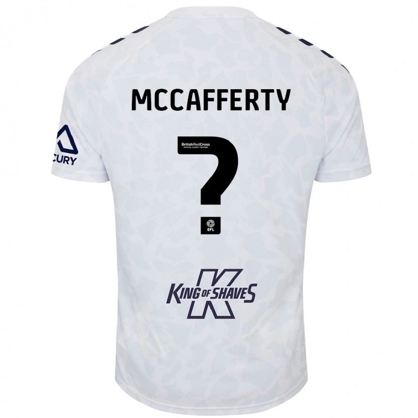 Danxen Mænd Lewys Mccafferty #0 Hvid Udebane Spillertrøjer 2024/25 Trøje T-Shirt