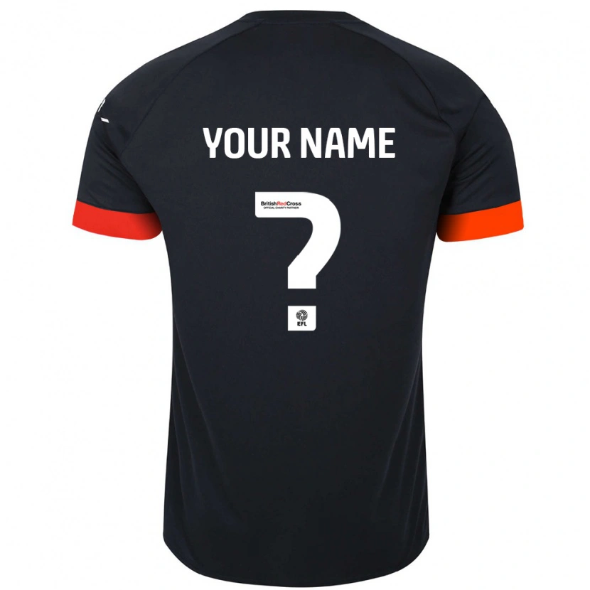 Danxen Mænd Dit Navn #0 Sort Orange Udebane Spillertrøjer 2024/25 Trøje T-Shirt
