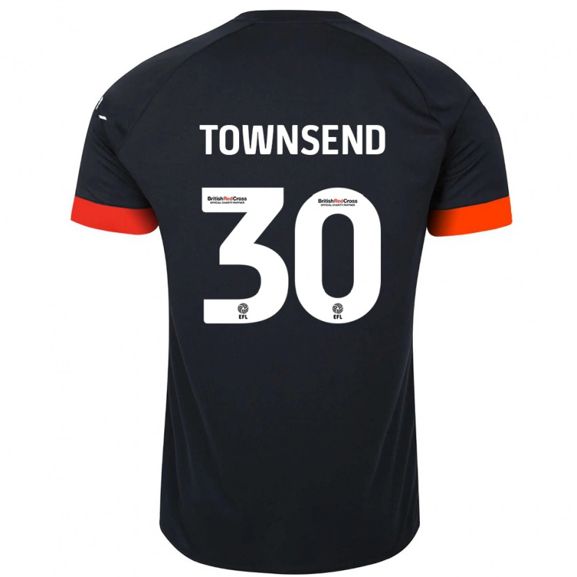 Danxen Mænd Andros Townsend #30 Sort Orange Udebane Spillertrøjer 2024/25 Trøje T-Shirt