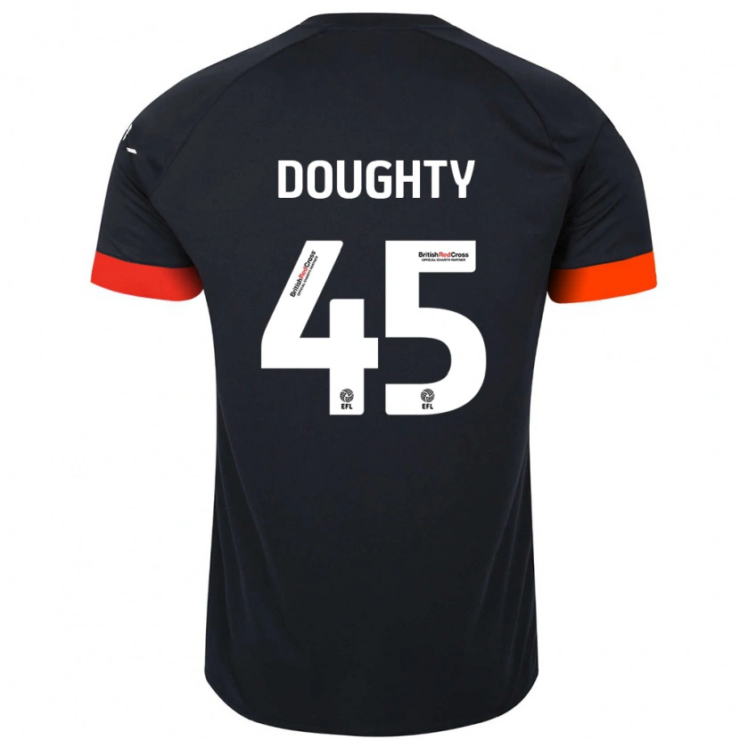 Danxen Mænd Alfie Doughty #45 Sort Orange Udebane Spillertrøjer 2024/25 Trøje T-Shirt