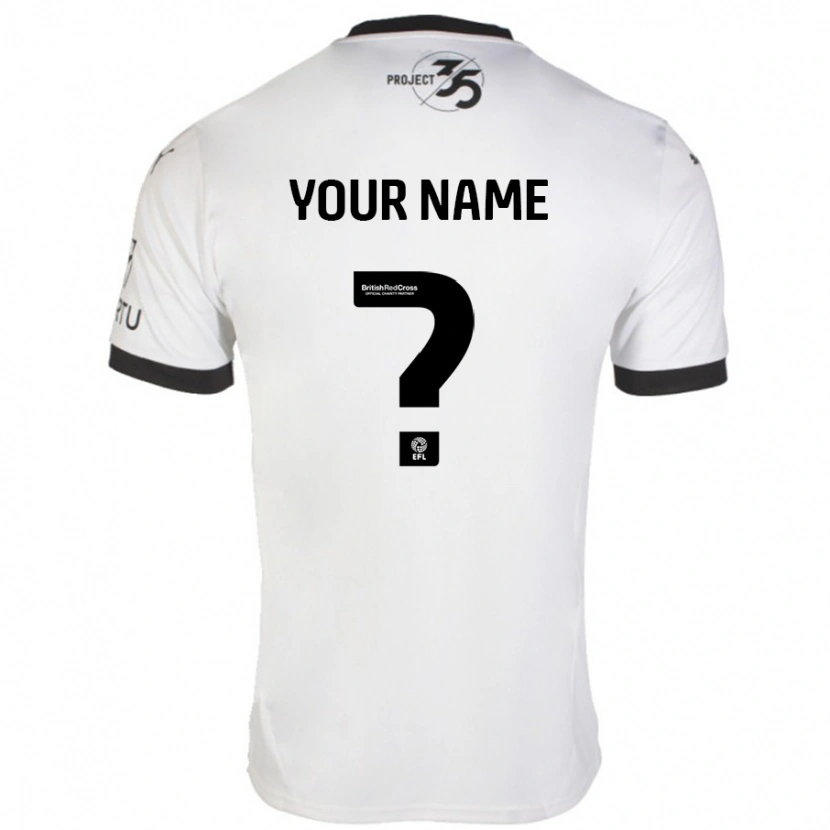 Danxen Mænd Dit Navn #0 Hvid Sort Udebane Spillertrøjer 2024/25 Trøje T-Shirt