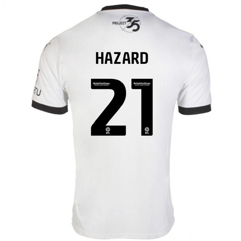 Danxen Mænd Conor Hazard #21 Hvid Sort Udebane Spillertrøjer 2024/25 Trøje T-Shirt
