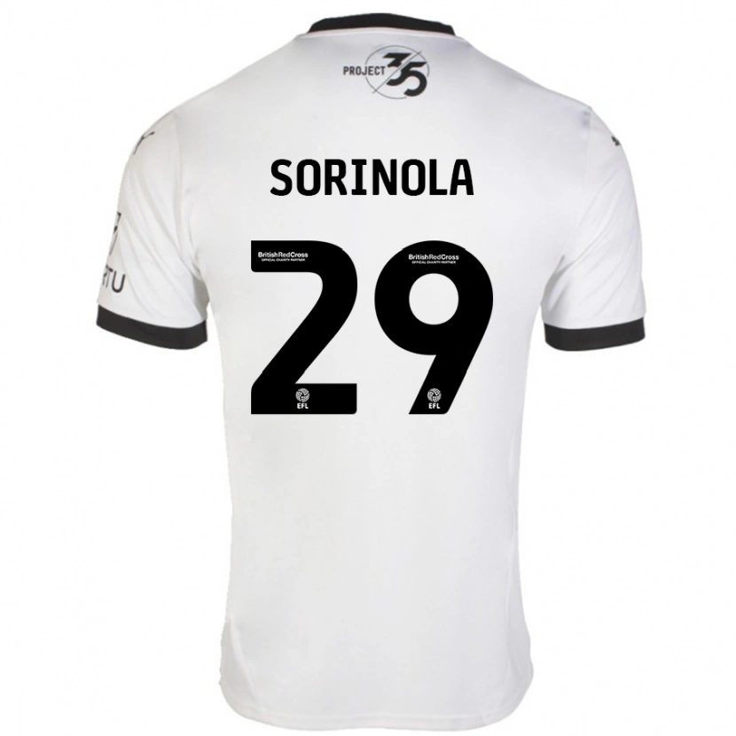 Danxen Mænd Matthew Sorinola #29 Hvid Sort Udebane Spillertrøjer 2024/25 Trøje T-Shirt