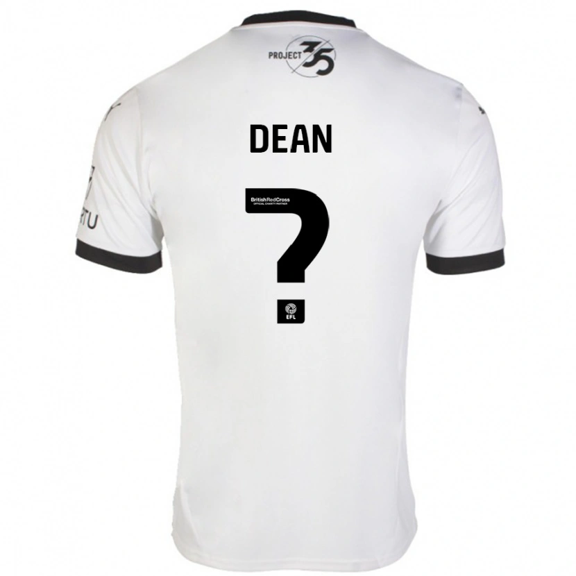 Danxen Mænd Oscar Dean #0 Hvid Sort Udebane Spillertrøjer 2024/25 Trøje T-Shirt