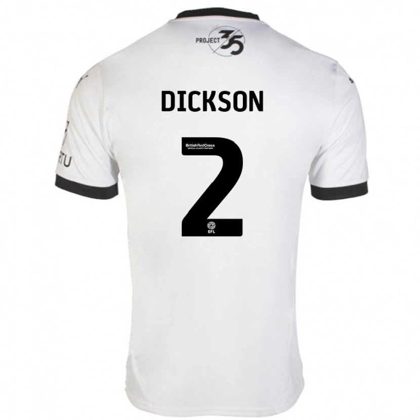 Danxen Mænd Katie Dickson #2 Hvid Sort Udebane Spillertrøjer 2024/25 Trøje T-Shirt