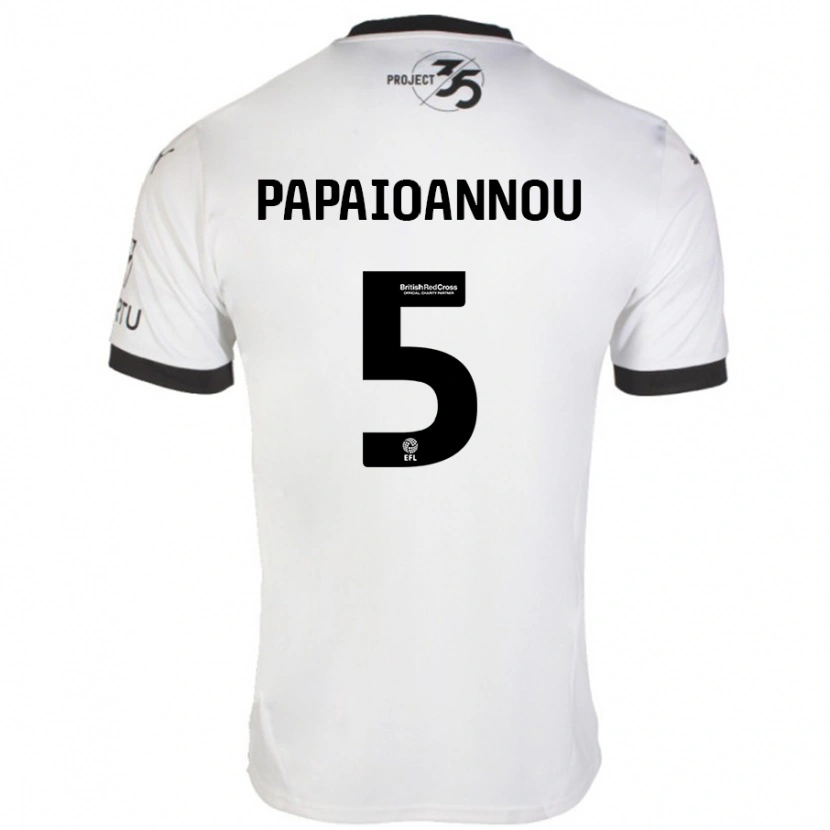 Danxen Mænd Panagiota Papaioannou #5 Hvid Sort Udebane Spillertrøjer 2024/25 Trøje T-Shirt