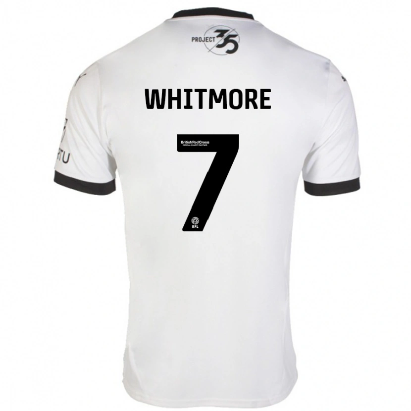 Danxen Mænd Charlotte Whitmore #7 Hvid Sort Udebane Spillertrøjer 2024/25 Trøje T-Shirt