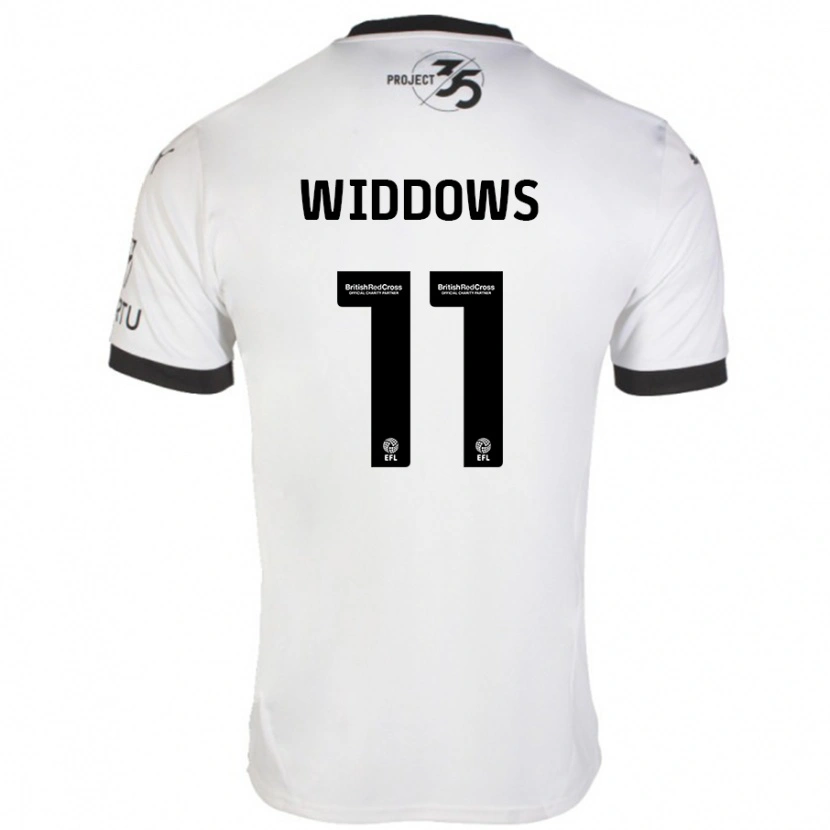 Danxen Mænd Jade Widdows #11 Hvid Sort Udebane Spillertrøjer 2024/25 Trøje T-Shirt